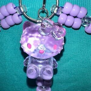 Lavender Hello Kitty Kandi, Kandi harness 50th anniversary hello kitty,edc